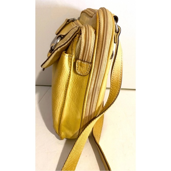 Fossil Mustard Yellow Leather Crossbody Bag - Picture 8 of 10